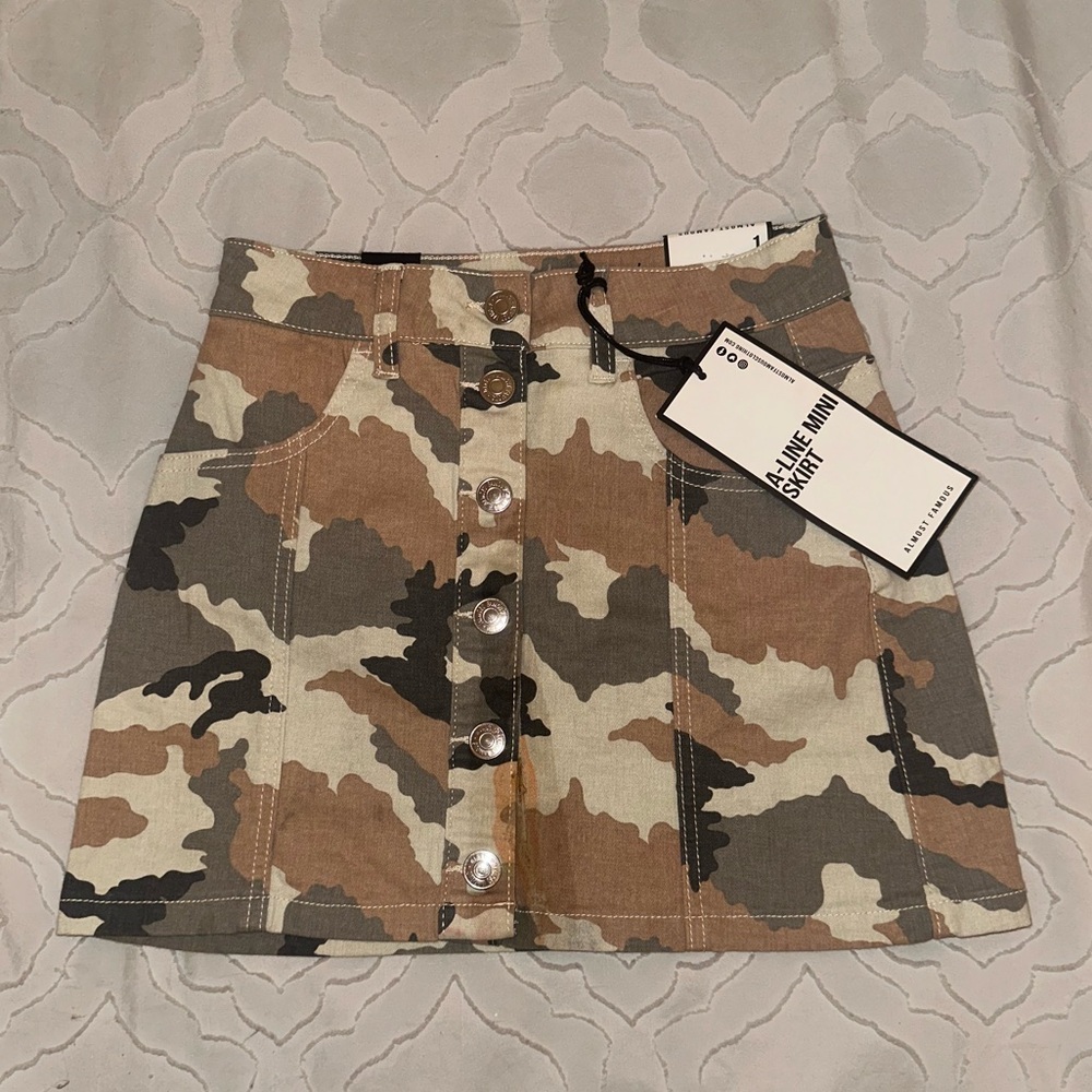 Francesca’s Camo Mini Skirt